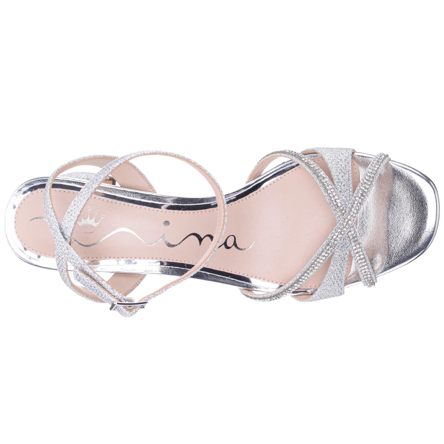 Nina Shoes Bracha Silver Block-Heel Sandals