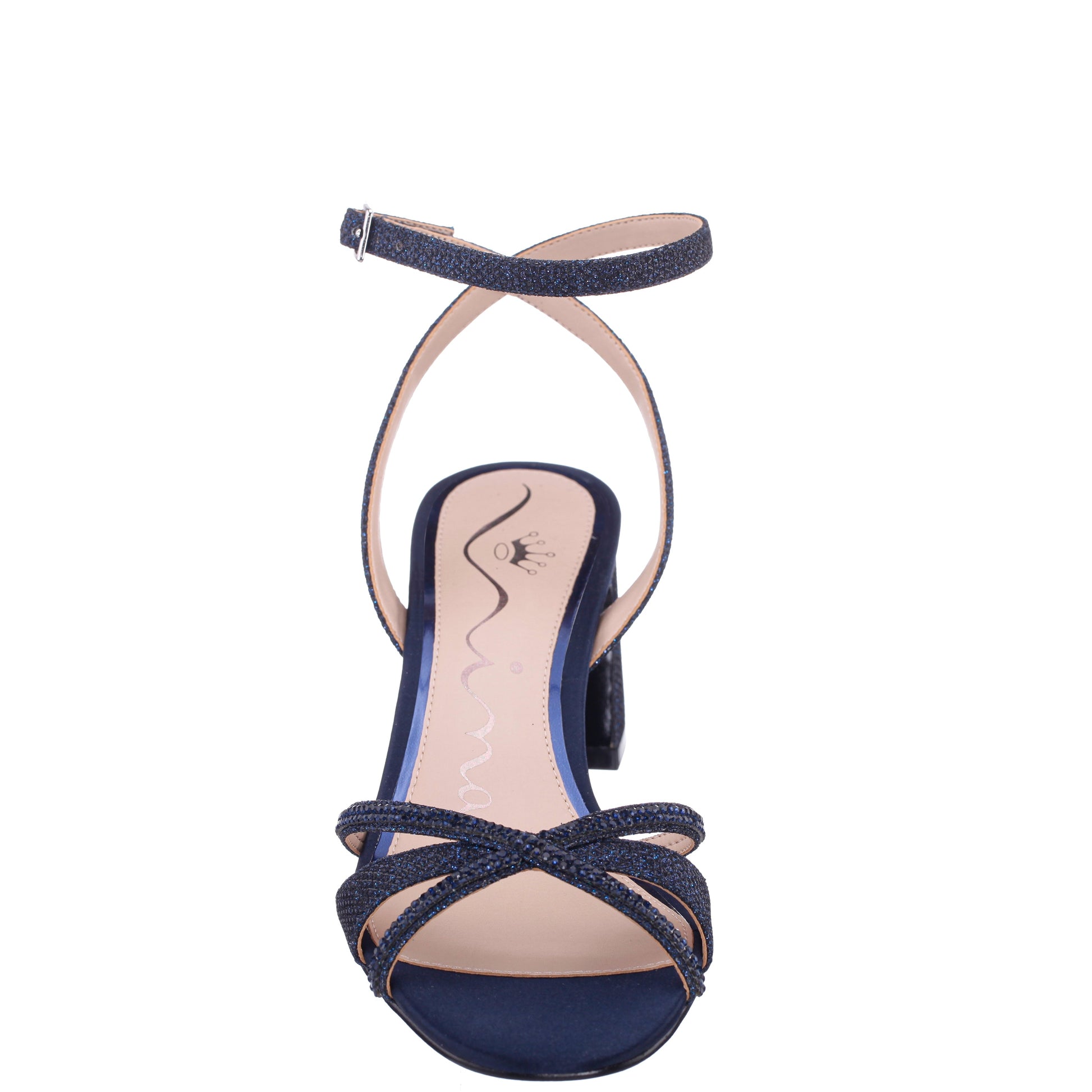 Nina Shoes Bracha Blue Block-Heel Sandals