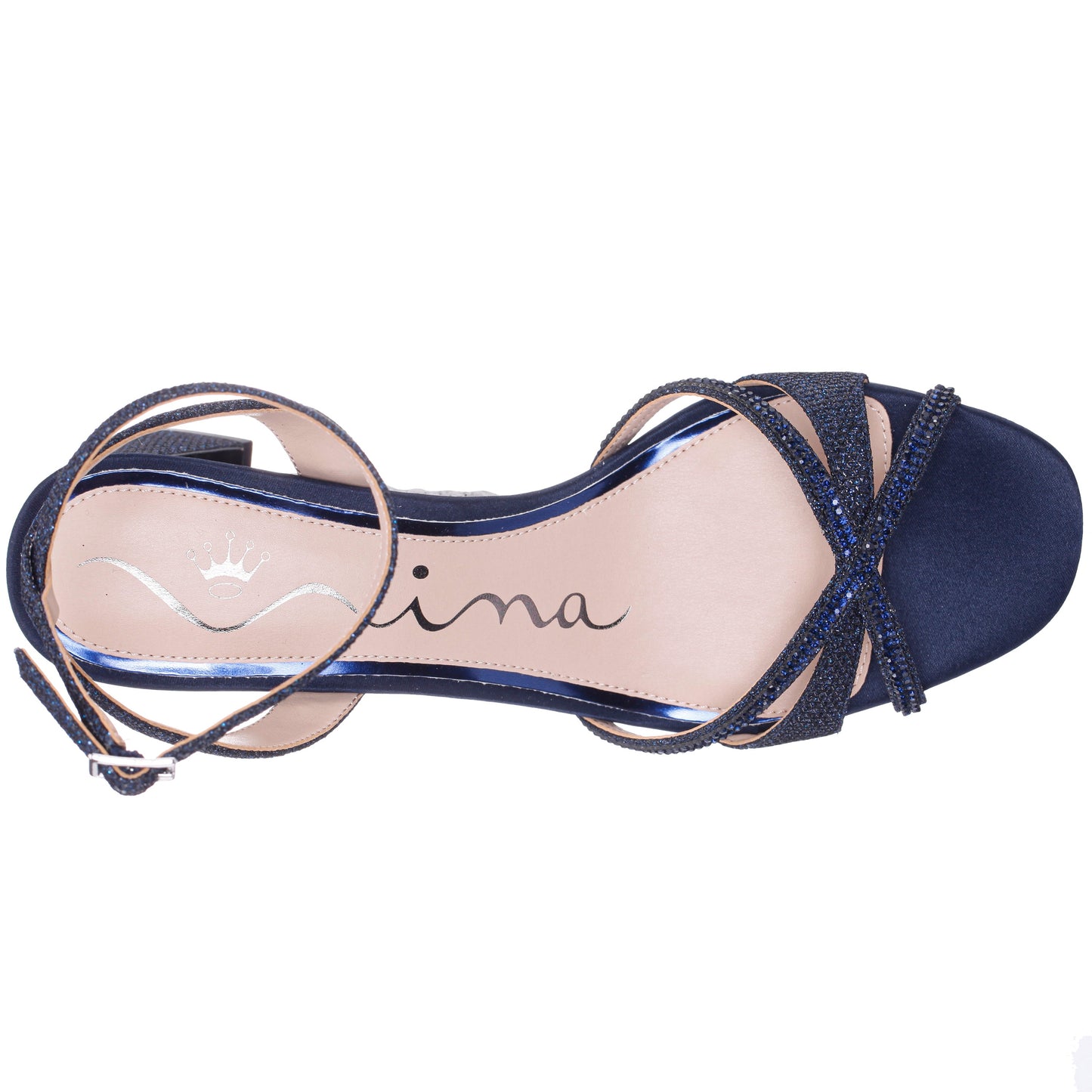 Nina Shoes Bracha Blue Block-Heel Sandals