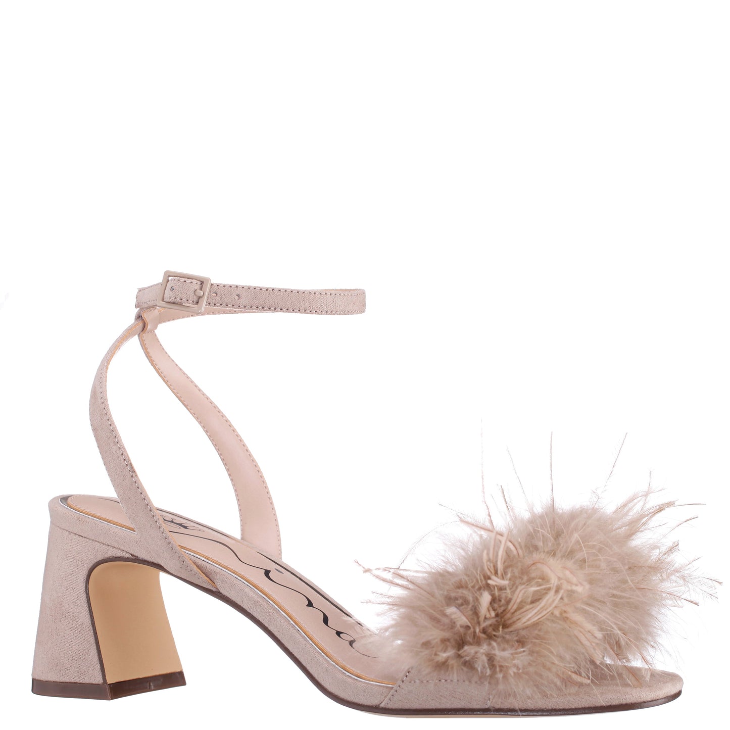 Nina Shoes Bev Beige Ankle Strap Mid-Heel Sandals