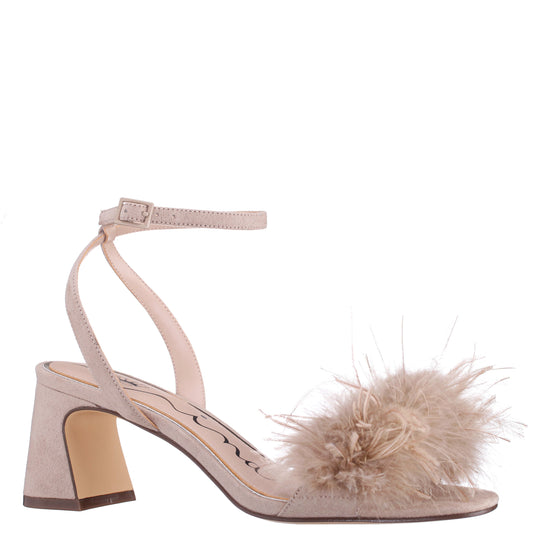 Nina Shoes Bev Beige Ankle Strap Mid-Heel Sandals