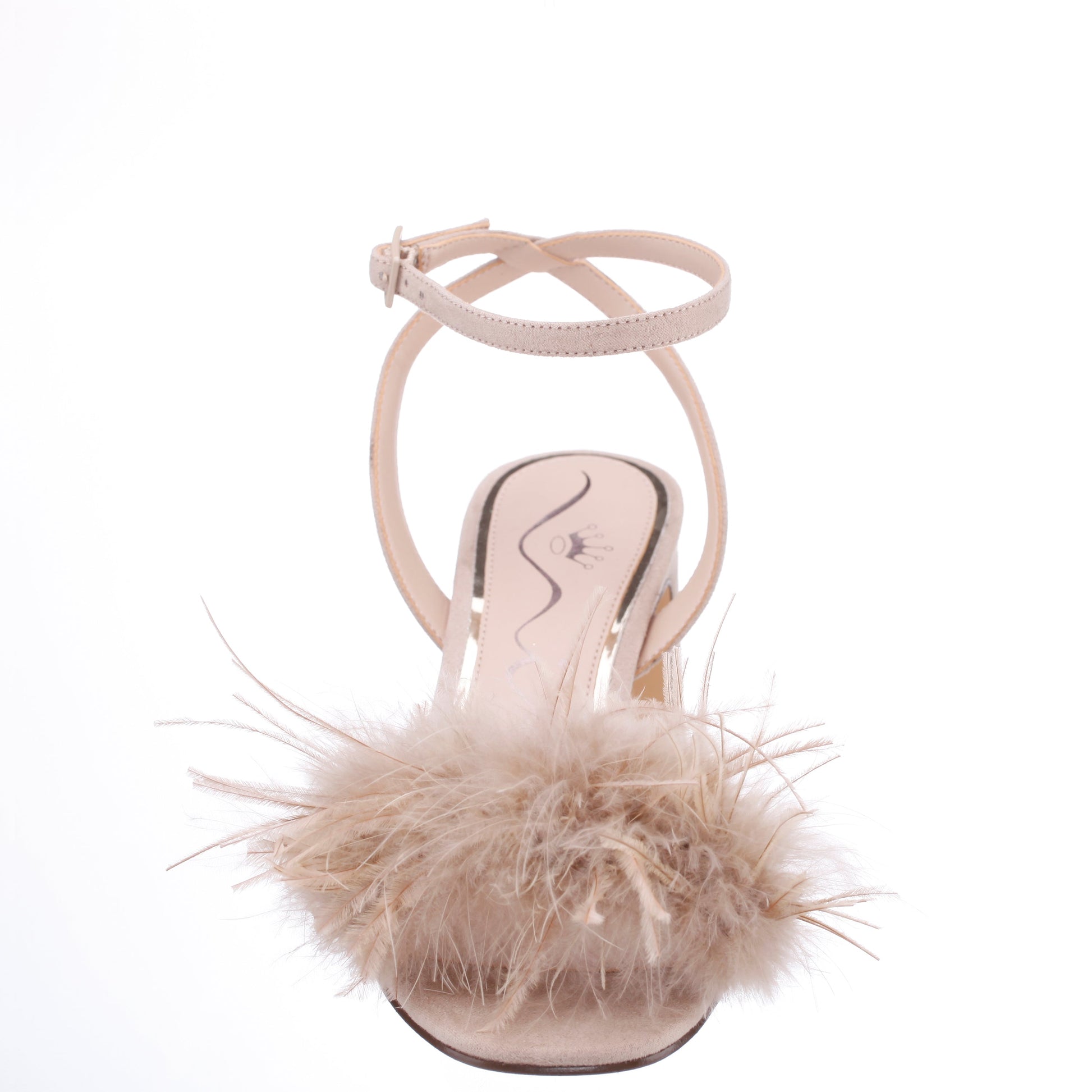 Nina Shoes Bev Beige Ankle Strap Mid-Heel Sandals