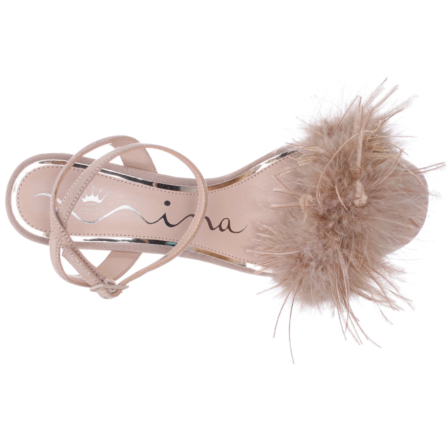 Nina Shoes Bev Beige Ankle Strap Mid-Heel Sandals