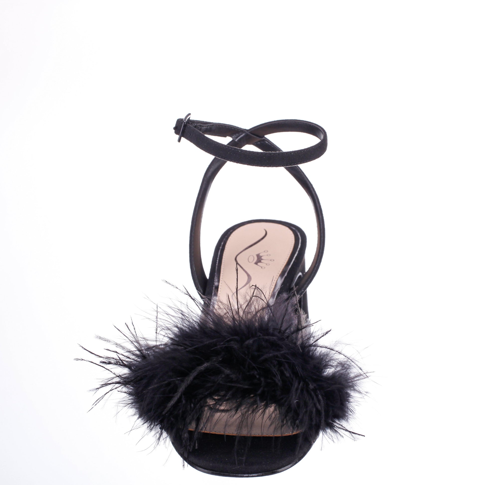 Nina Shoes Bev Black Ankle Strap Mid-Heel Sandals