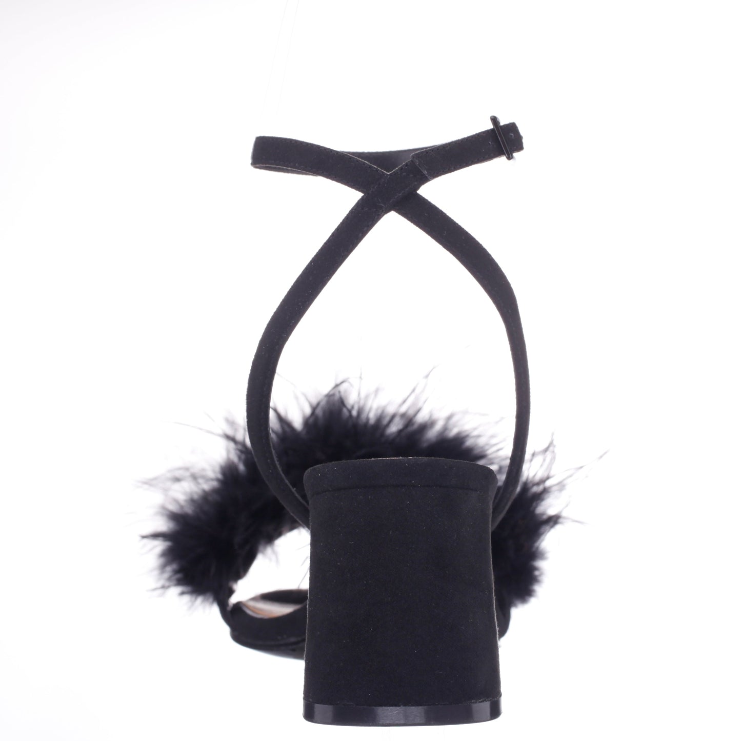 Nina Shoes Bev Black Ankle Strap Mid-Heel Sandals