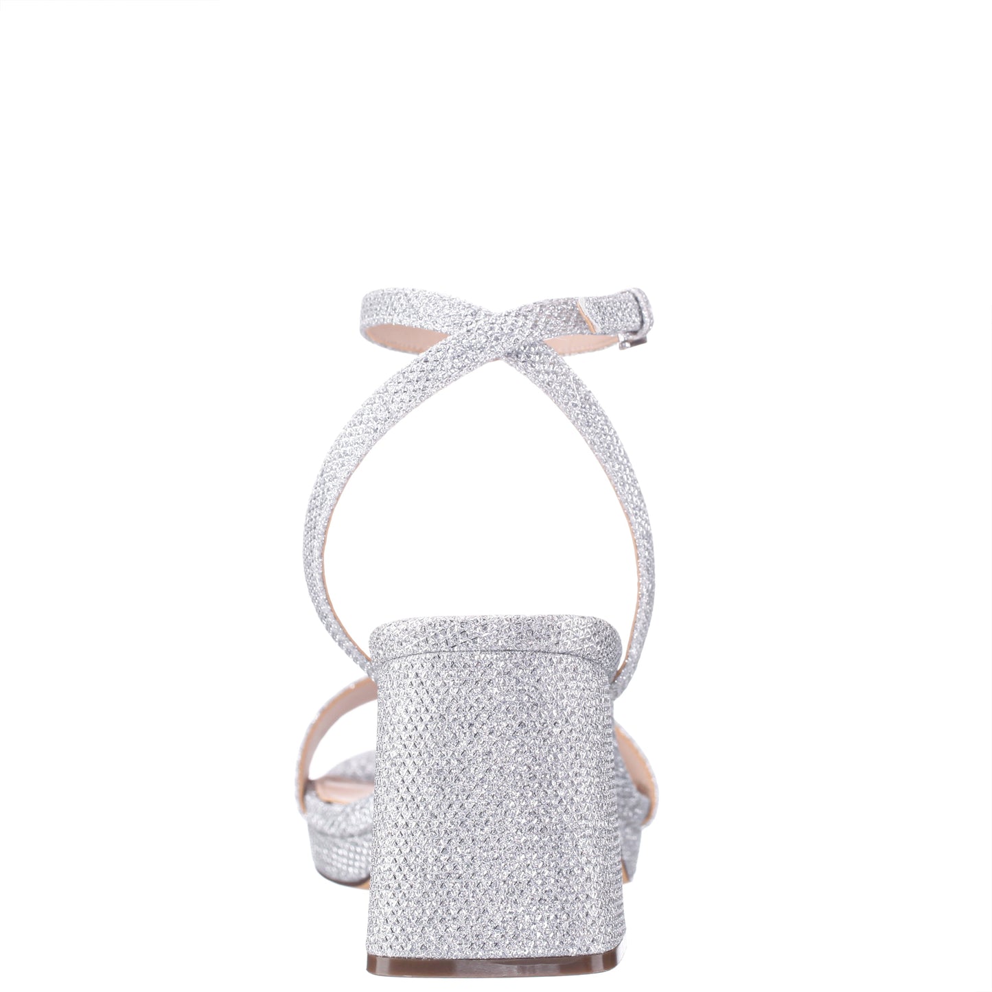 Nina Shoes Bergen Silver Textured Block-Heel Platform Sandals