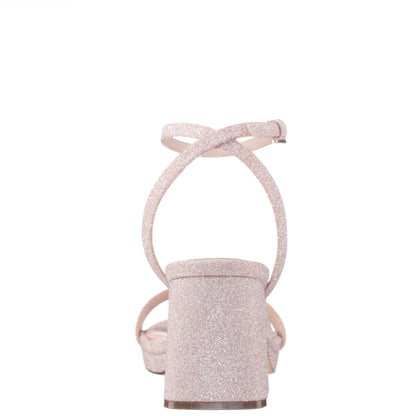 Nina Shoes Bergen Beige Textured Block-Heel Platform Sandals