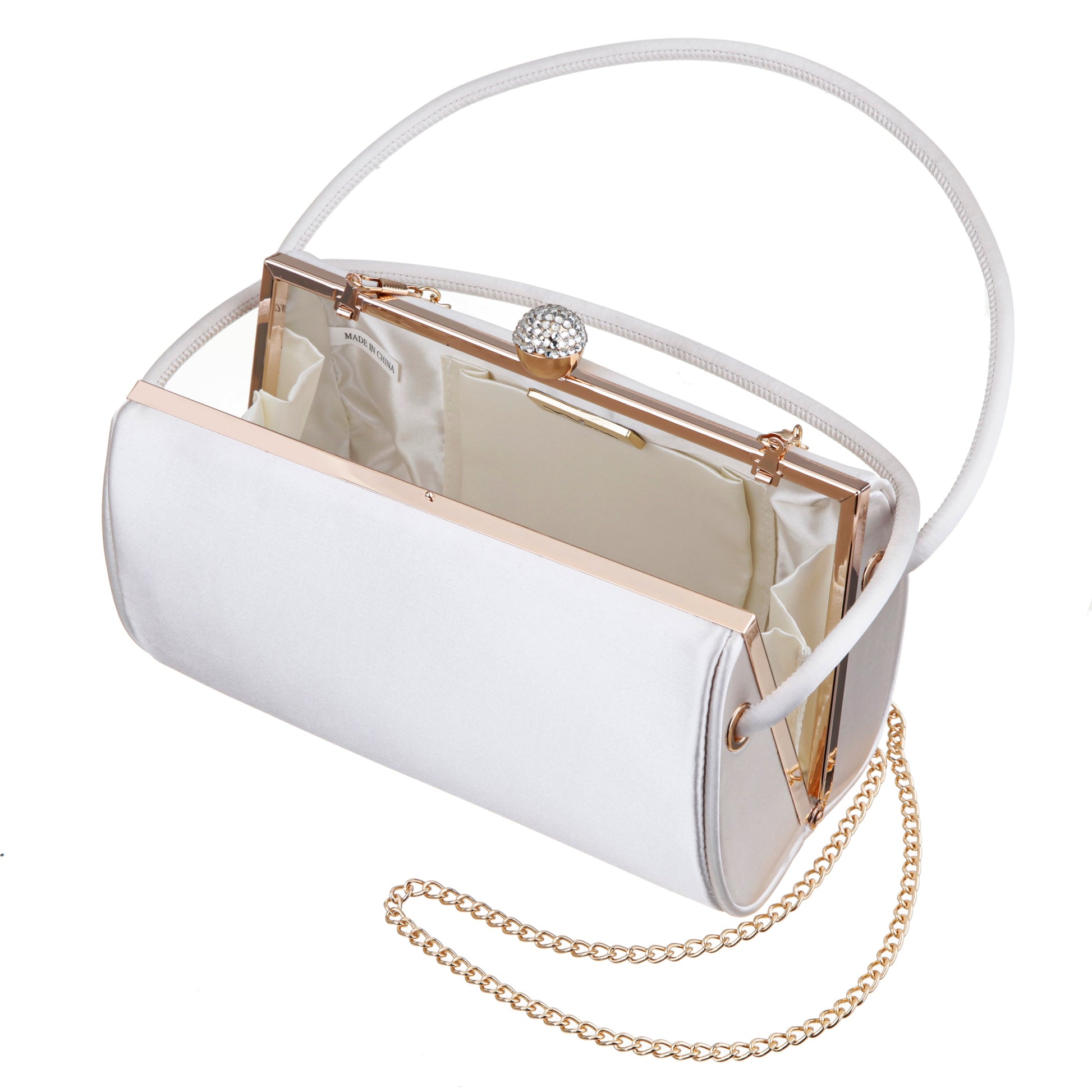 Nina Shoes Khalani Beige Satin Handle Bag