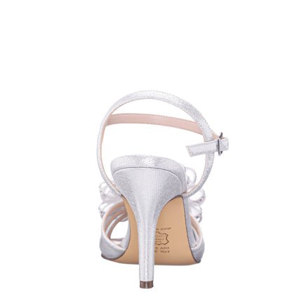 Nina Shoes Vayda Silver Ankle Strap High-Heel Sandals